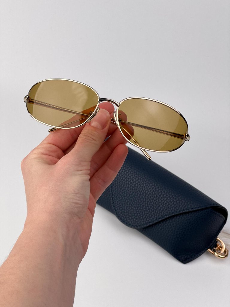 Loewe Lw40164u 32e Wraparound Sunglasses Gold Frame Brown Lenses